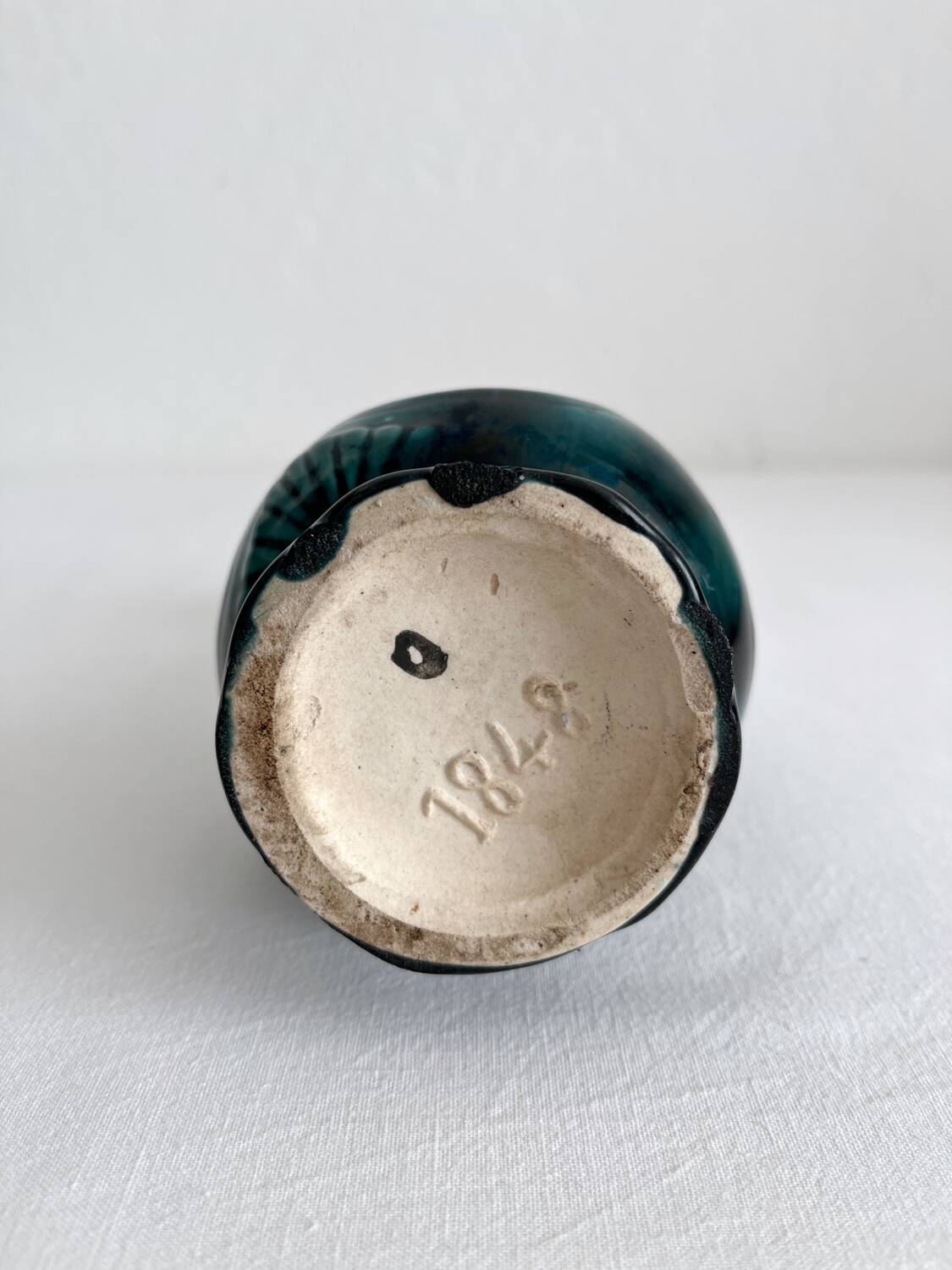 Art Nouveau slip soliflore vase from the late 19th century