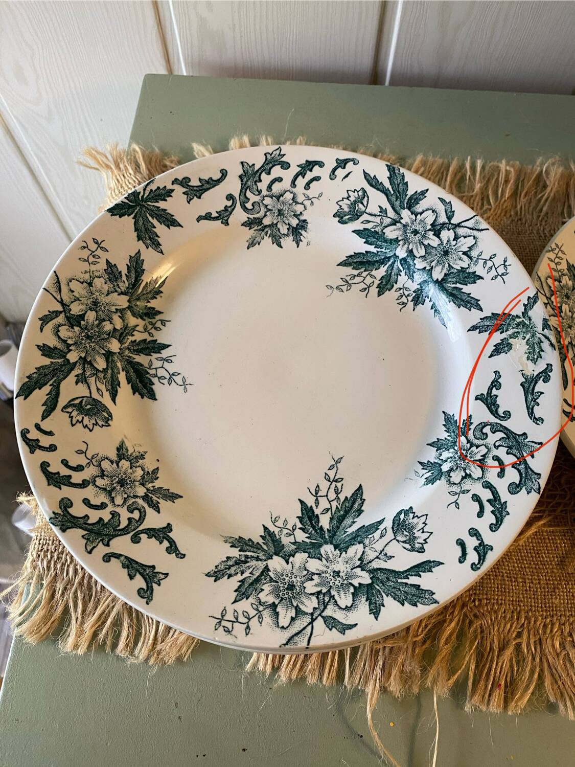Assiettes terre de fer saint Amand