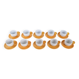 Set of porcelain cups, Italian design, 1970s, production: Italy