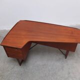 Freestanding 'Boomerang' desk in teak by Peter Løvig Nielsen, 1968