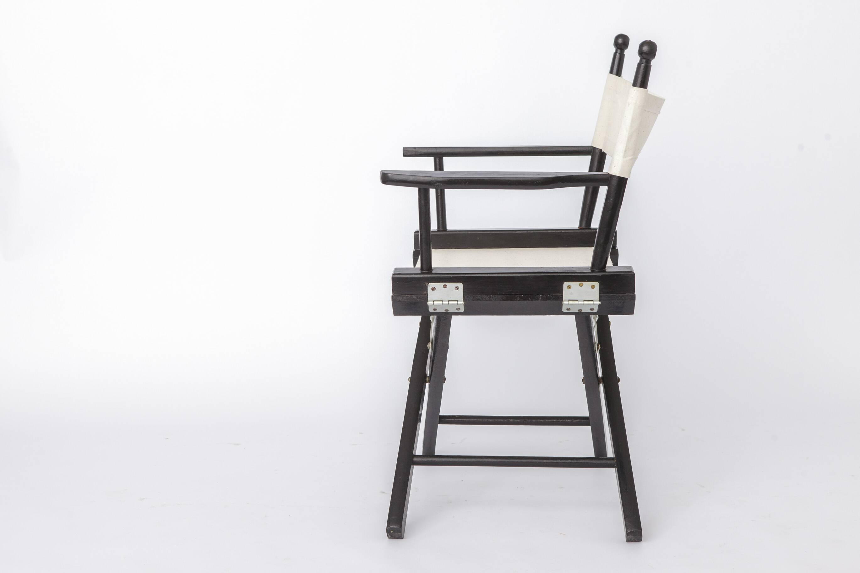 Pair of Vintage Director’s Chairs, 1970s Folding Chairs, Black Beech Wood