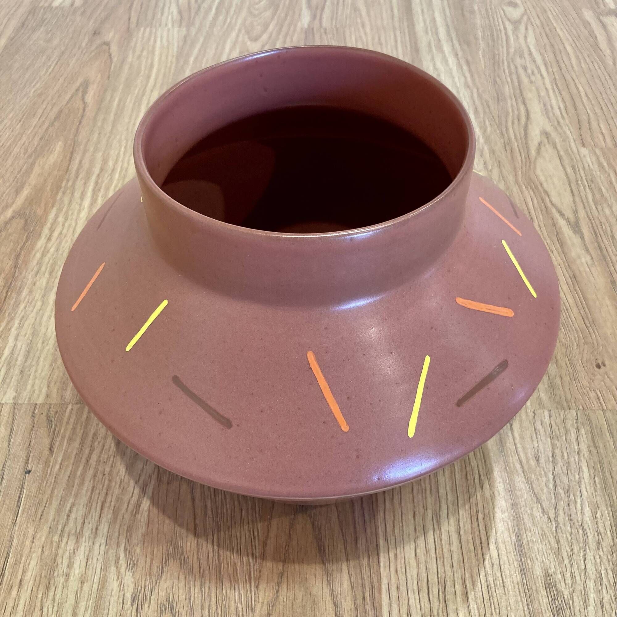 Scandinavian ceramic vase, entirely handmade.