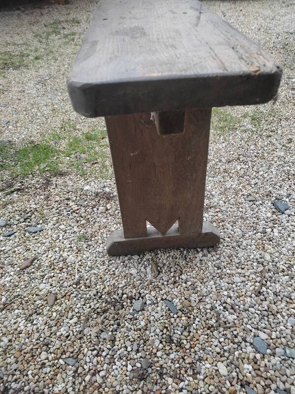 Patinated solid wood farm bench dpc 1122435