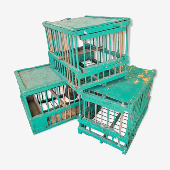 Lot de 3 cages à oiseaux
