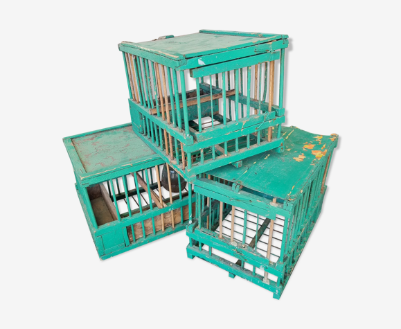 Lot de 3 cages à oiseaux