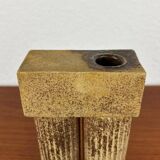 Klaus Lehmann, postmodern brutalist German pottery, sculpted column vase, 1981, ceramic