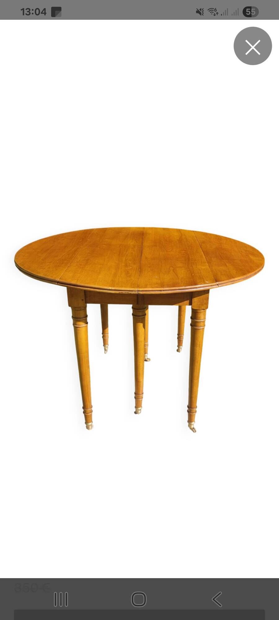 Solid wood table from the 1950s.