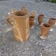 Service mazagrans and decanter in enamelled stoneware.