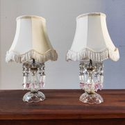 Pair of glass lamps with tassels
