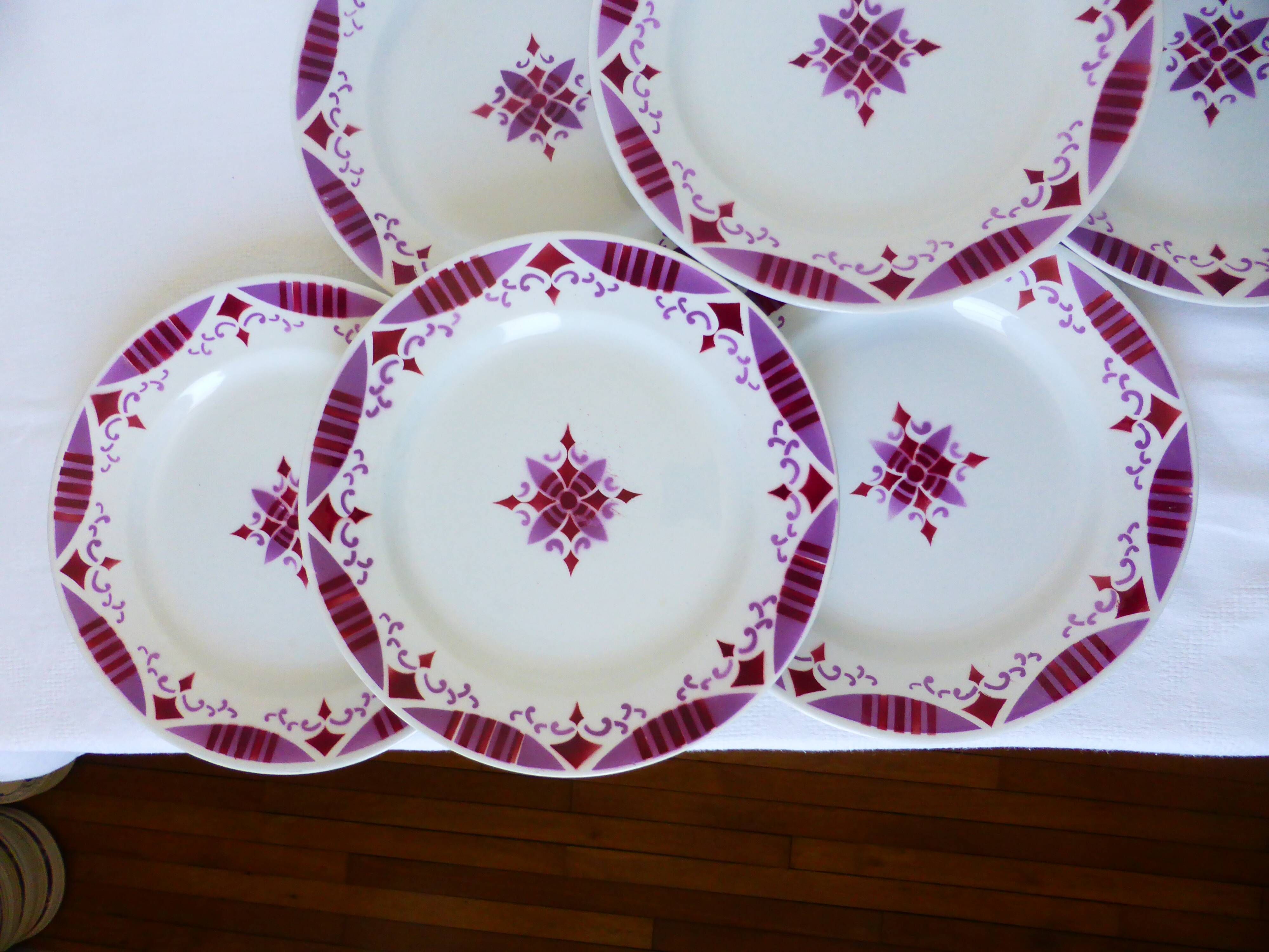 6 flat plates from Moulin des Loups and Hamage, Madeleine model 2106199