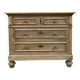 Commode en chêne blanchi avec 4 tiroirs