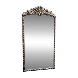 Large Napoleon III mirror, pediment decorated with a mask. 184 cm