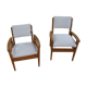 Pair of vintage poly-seat armchairs