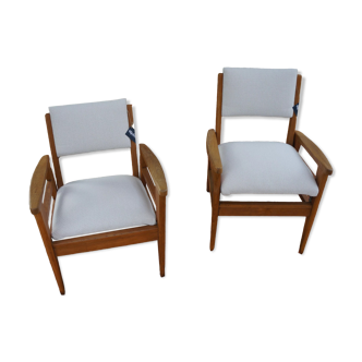 Pair of vintage poly-seat armchairs