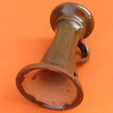 Varnished terracotta spool candlestick