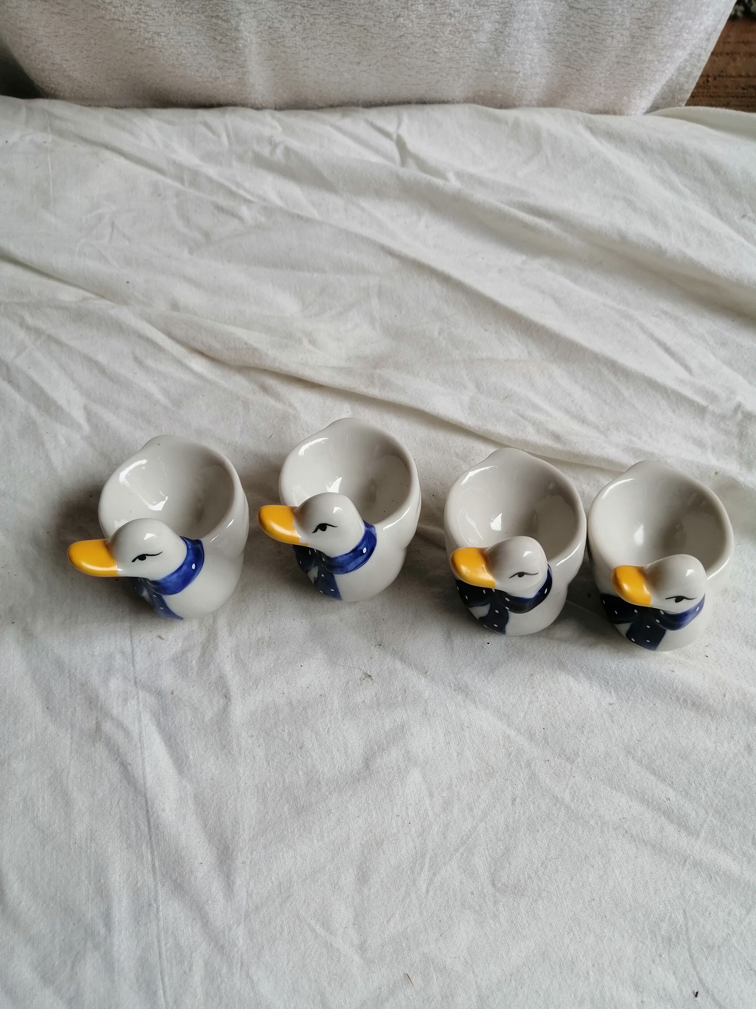 Vintage ceramic duck eggcups