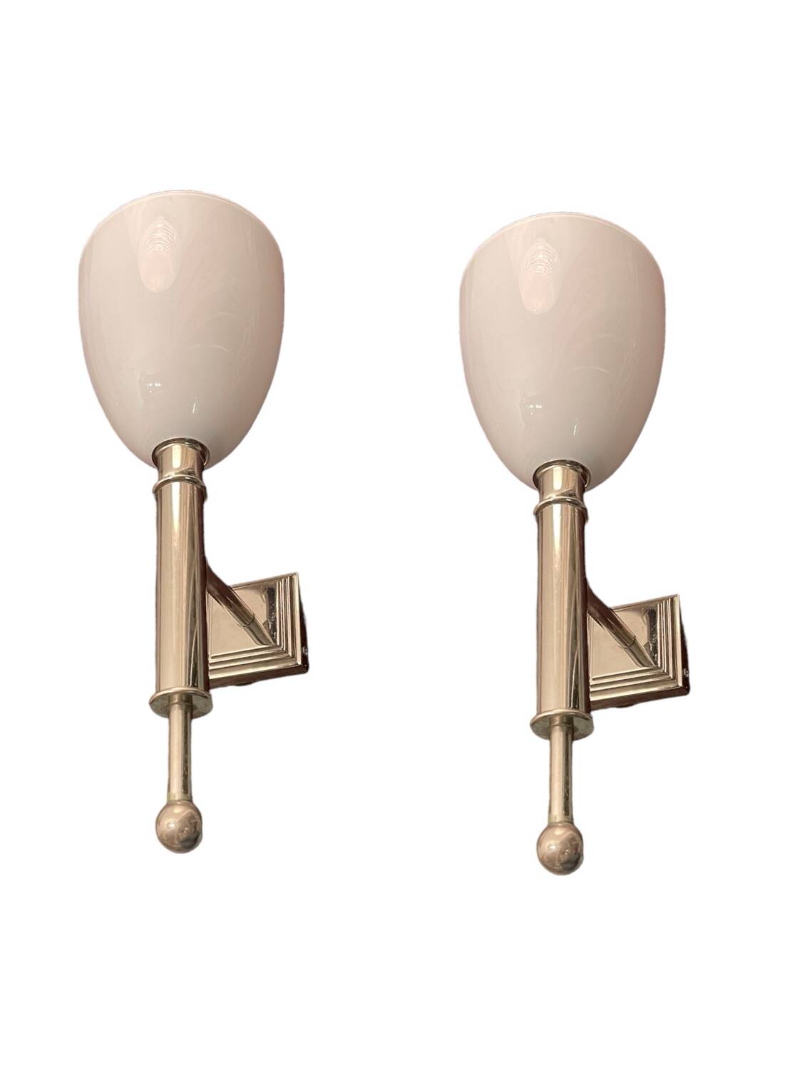 Appliques Chrome Verre Opalin Lot de 2