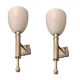 Appliques Chrome Verre Opalin Lot de 2
