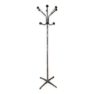 Parrot coat rack in chrome metal, 12 balls, vintage 1970.