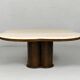 Coffee table with travertine top in cloverleaf shape, Italy, 1970s.