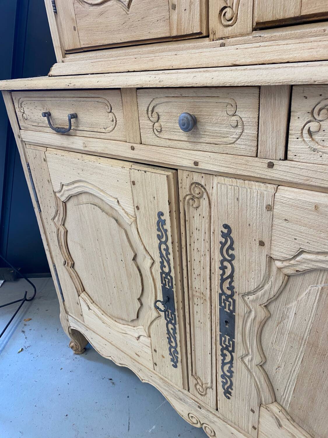 Louis XV sideboard in raw wood