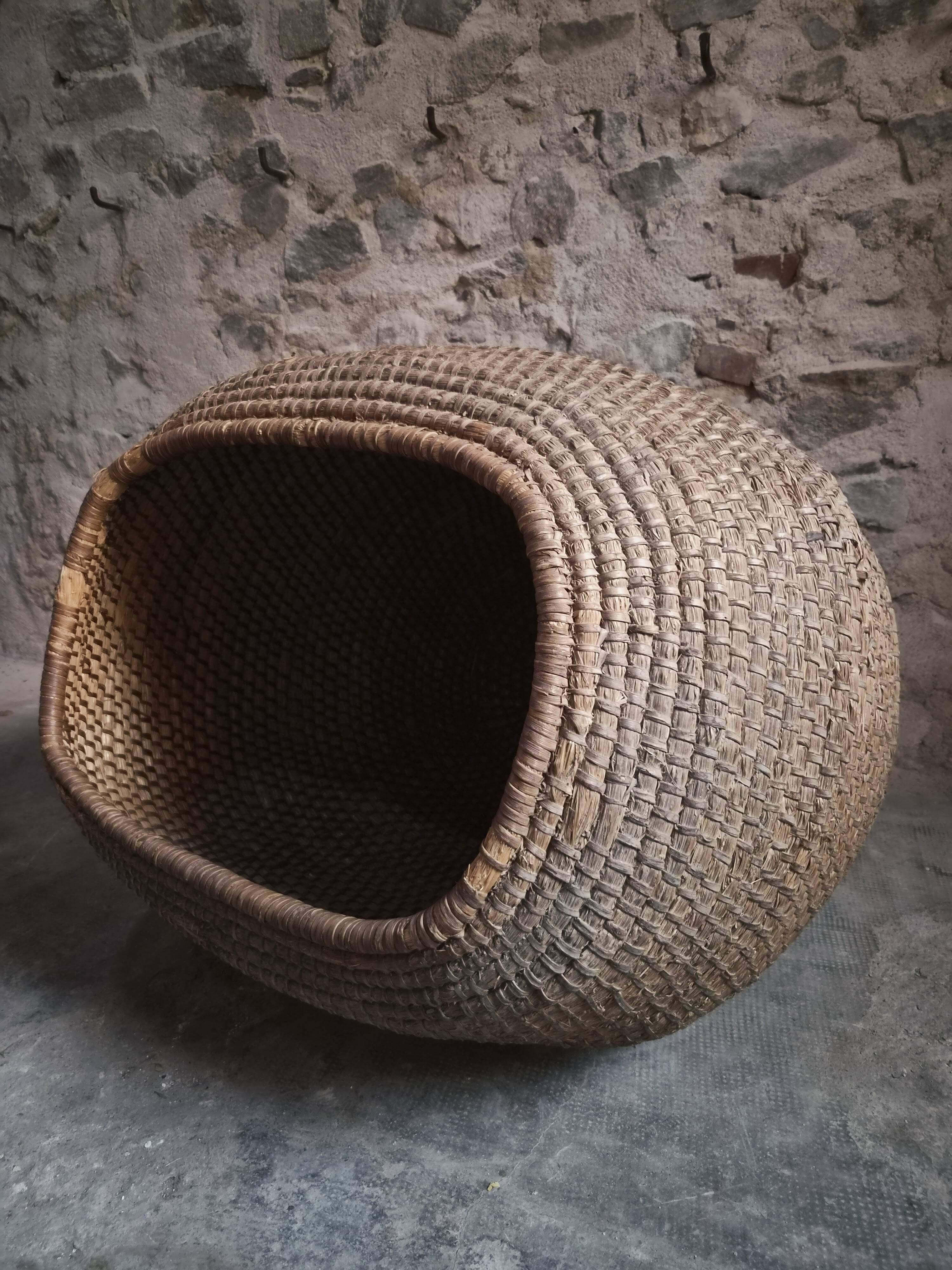 Panier à grains français ancien – Auvergne, vers 1900