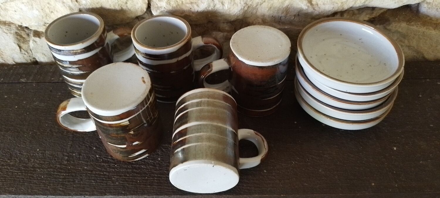 Vintage Stoneware Coffee Mugs