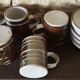 Tasses à café en grès Vintage