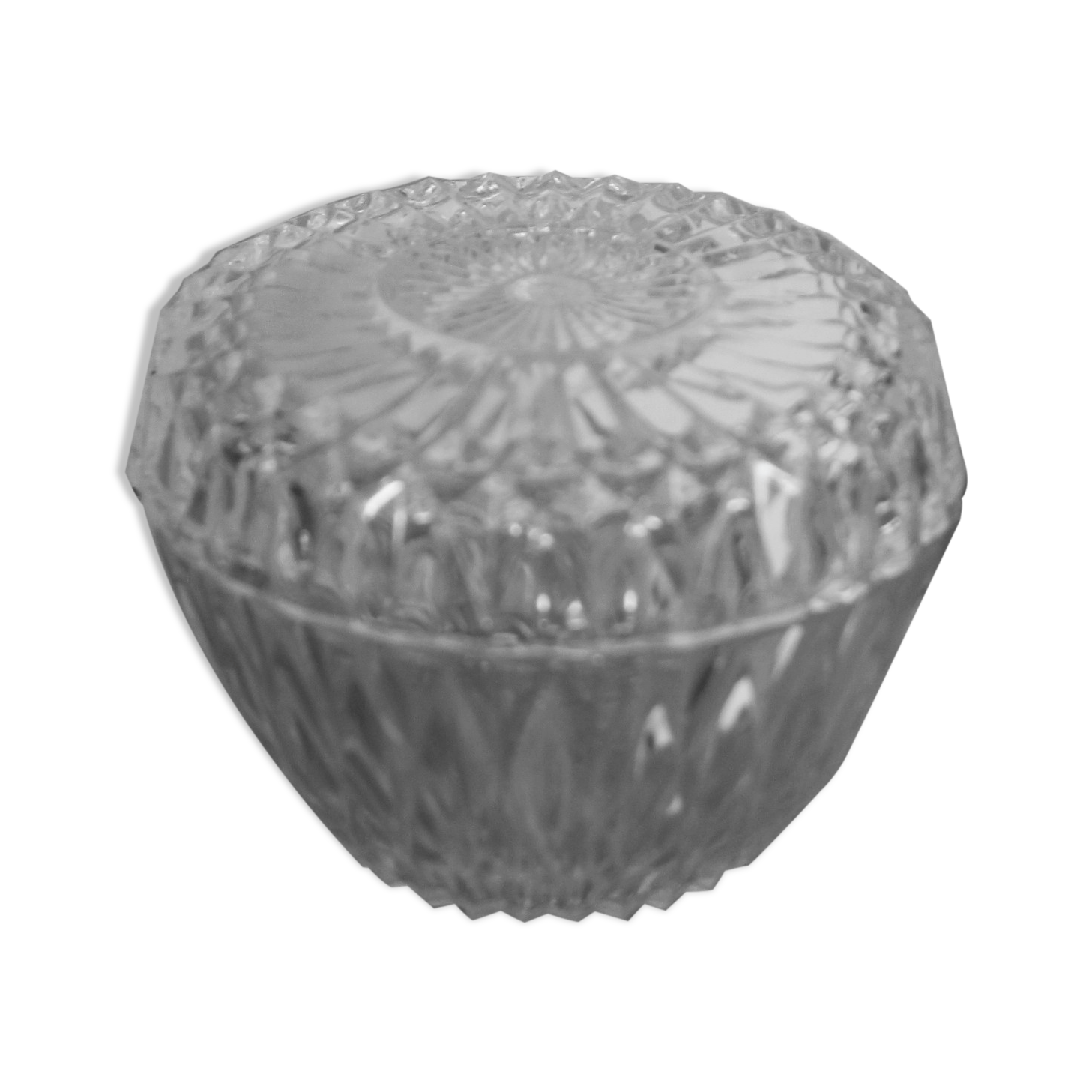 Round sweetener lid carved glass Duralex