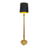 French floor lamp in fluted and gilded wood, Louis XVI style, twentieth century