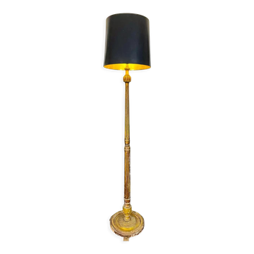 Lampadaire français en bois cannelé et doré, style Louis XVI, XXe siècle