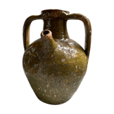 Khaki green glazed terracotta oil jar, 18th-19th century