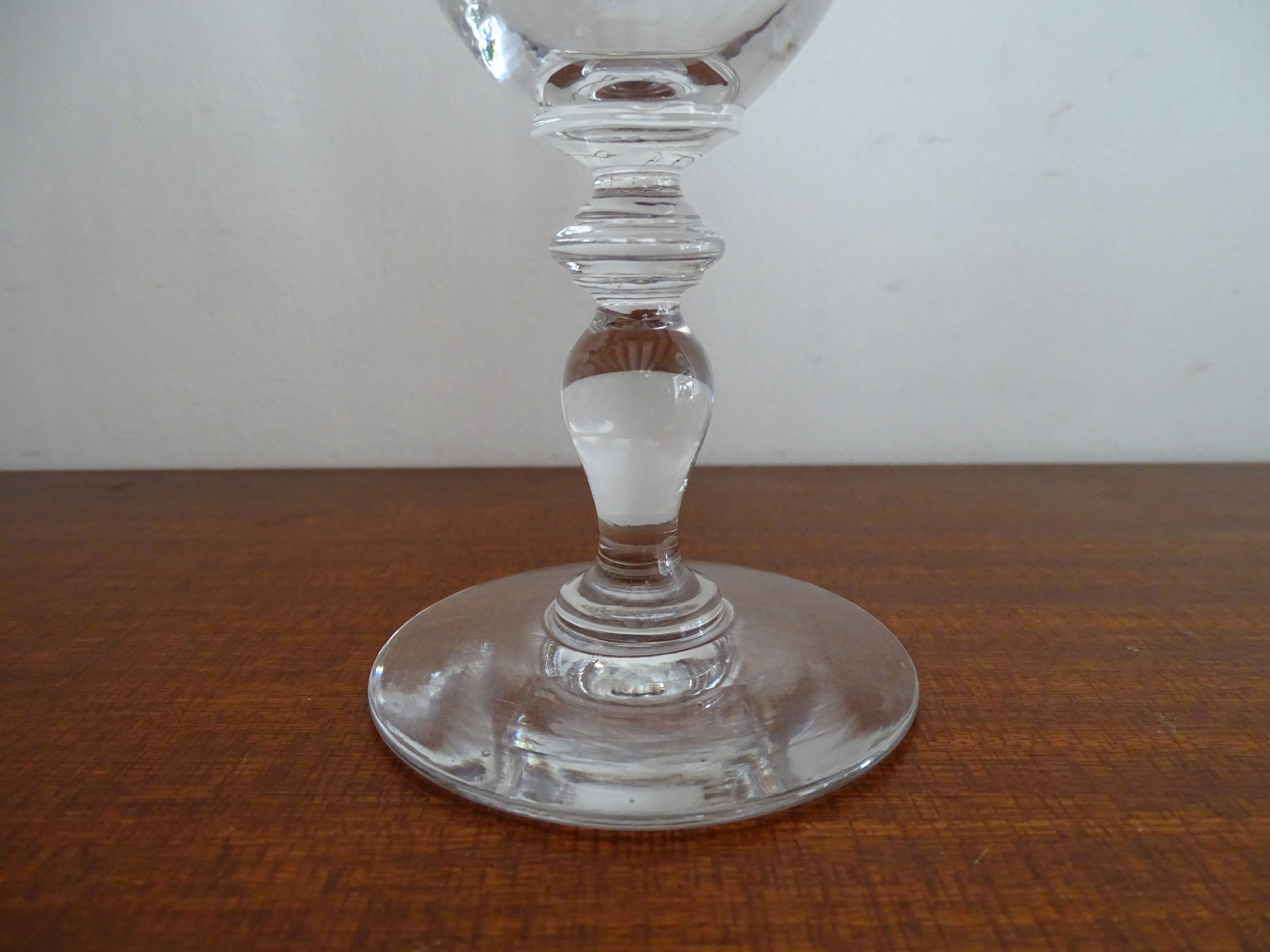 3 old Saint Louis crystal water glasses with LOUISE engraving - 16 cm
