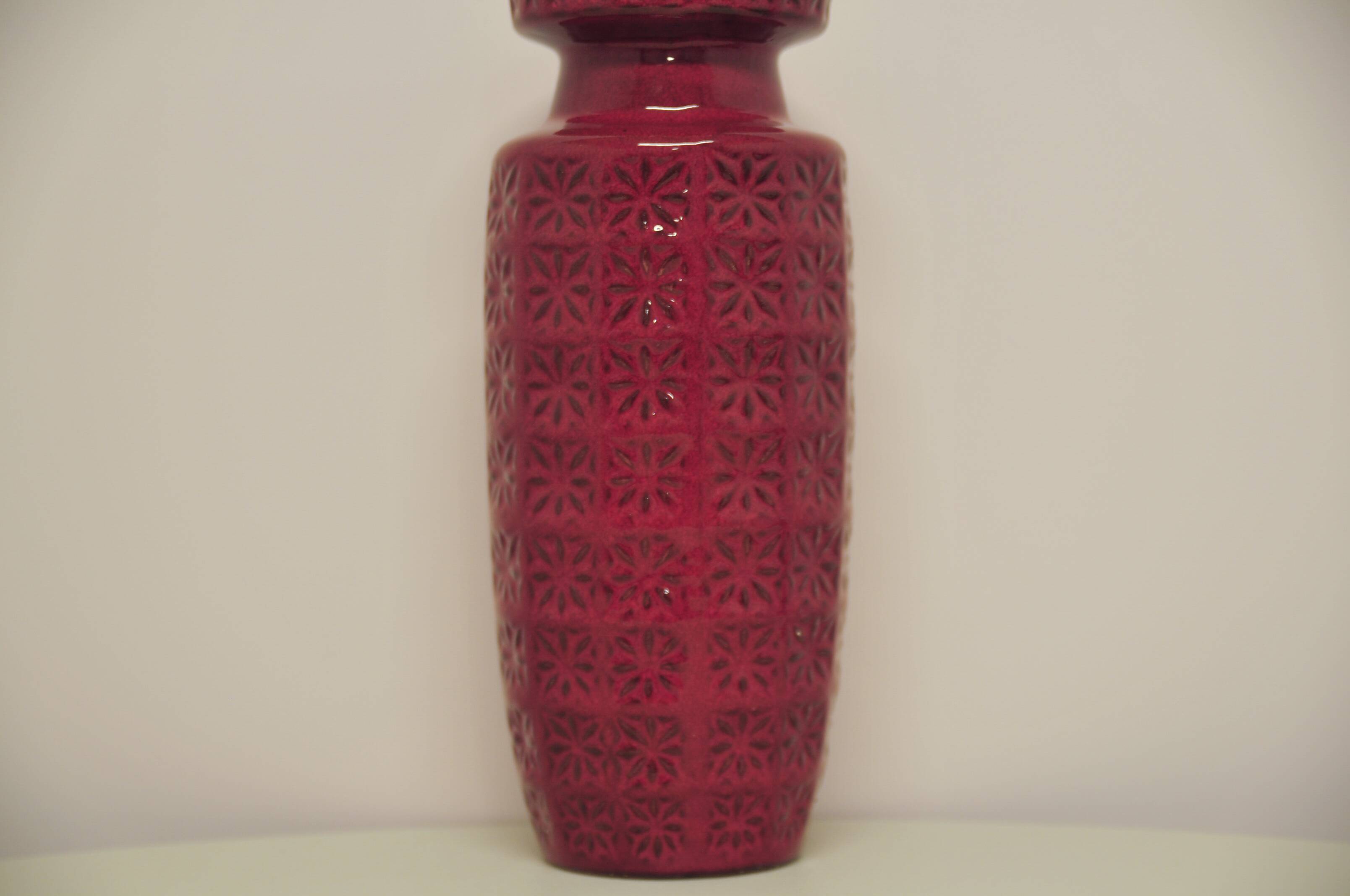 vintage red Prisma West Germany vase Scheurich