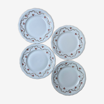Set de 4 assiettes plates en porcelaine