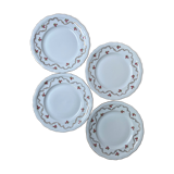 Set of 4 flat porcelain plates
