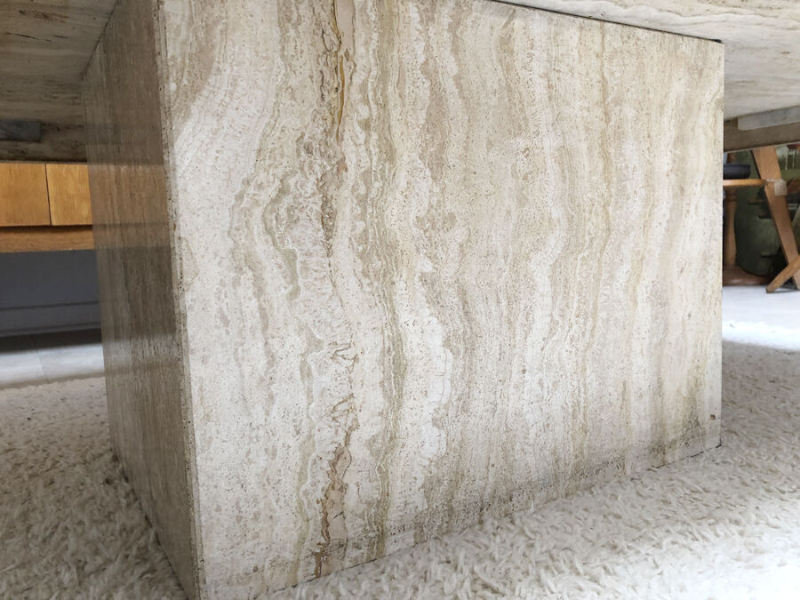 Travertine coffee table, 1970