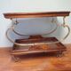 Serving trolley, vintage copper and wood trolley