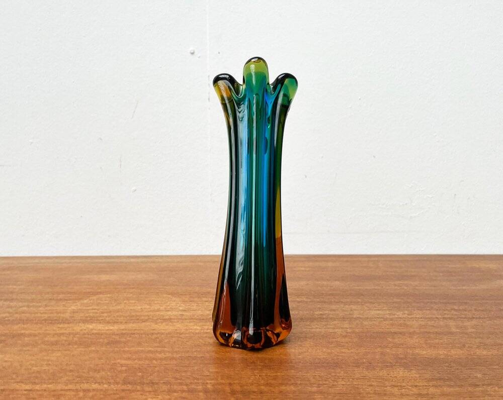 Italian Sommerso vase in Murano glass attributed to Flavio Poli for Seguso, 1970s.