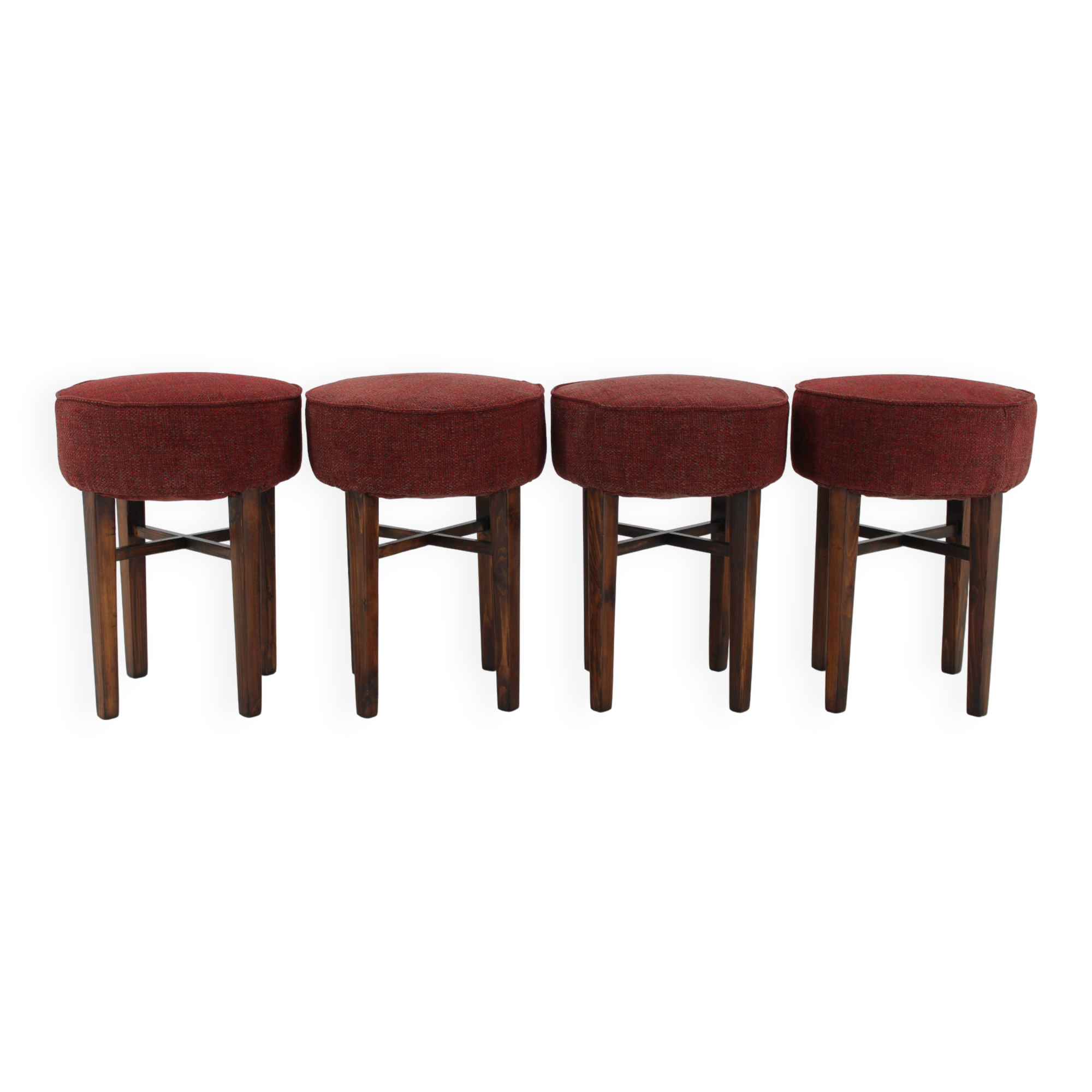 Tabouret Art Déco des années 1940, Tchécoslovaquie