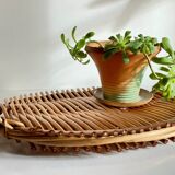 Vintage rattan presentation tray