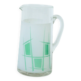 Glass pitcher and green psychedelic patterns, Design, 1970