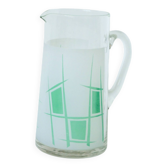 Glass pitcher and green psychedelic patterns, Design, 1970