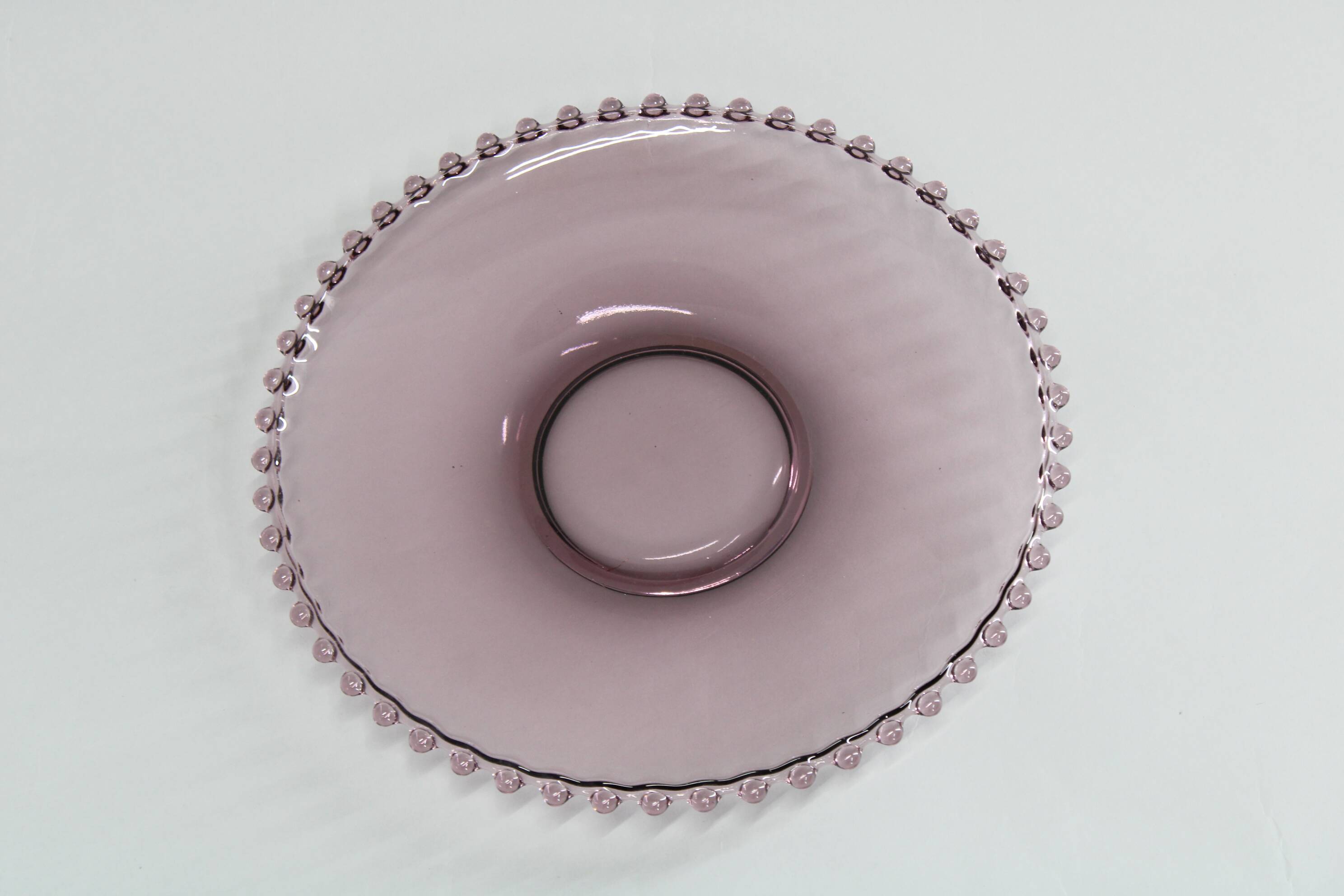1960s Glass Serving Tray, Czechoslovakia