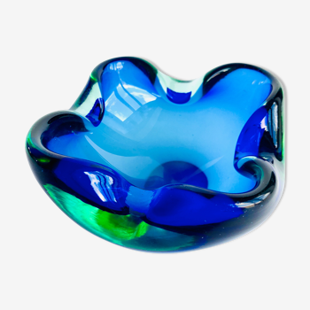 Cendrier vintage bleu, Murano