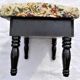 Wooden foot rest with its lid in vintage tapestry