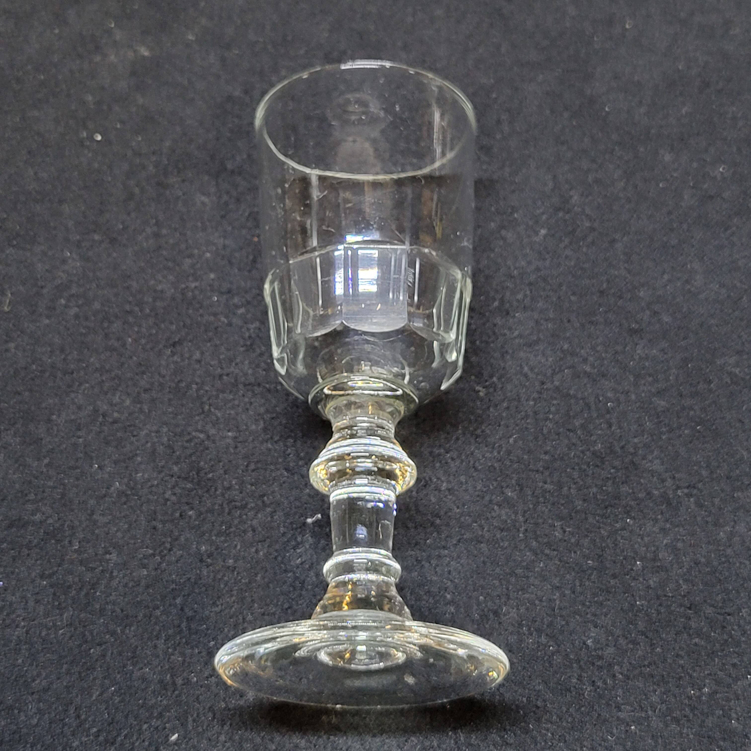 6 old cut glass liqueur glasses mirabeau model