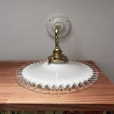 Opaline and white ceramic wall light