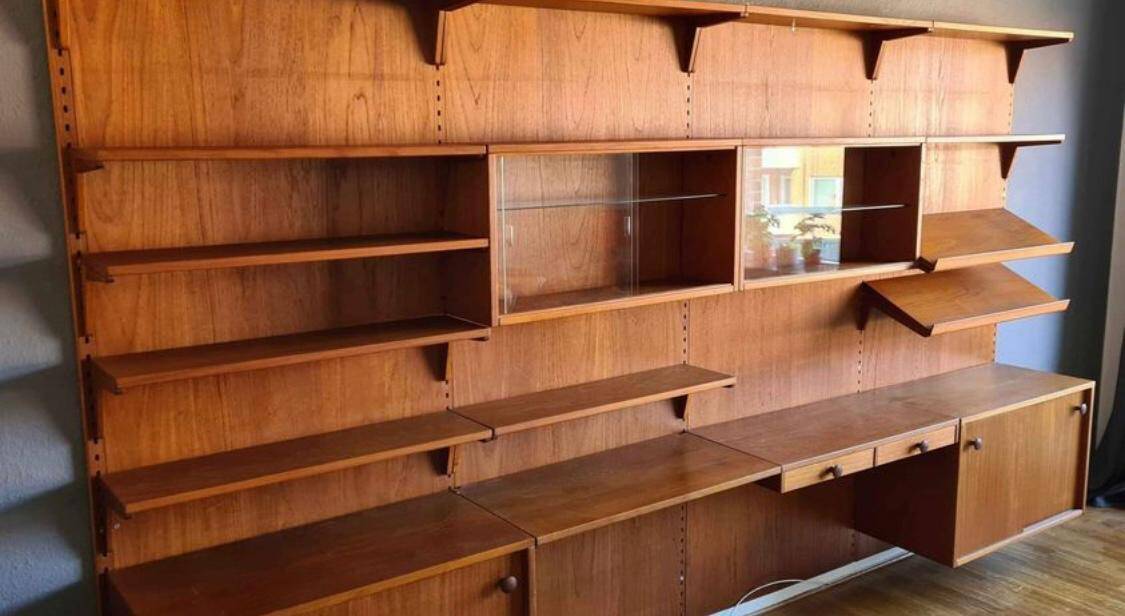 Vintage Teak Wall Unit Nils Jonsson for Troedes Bjärnum