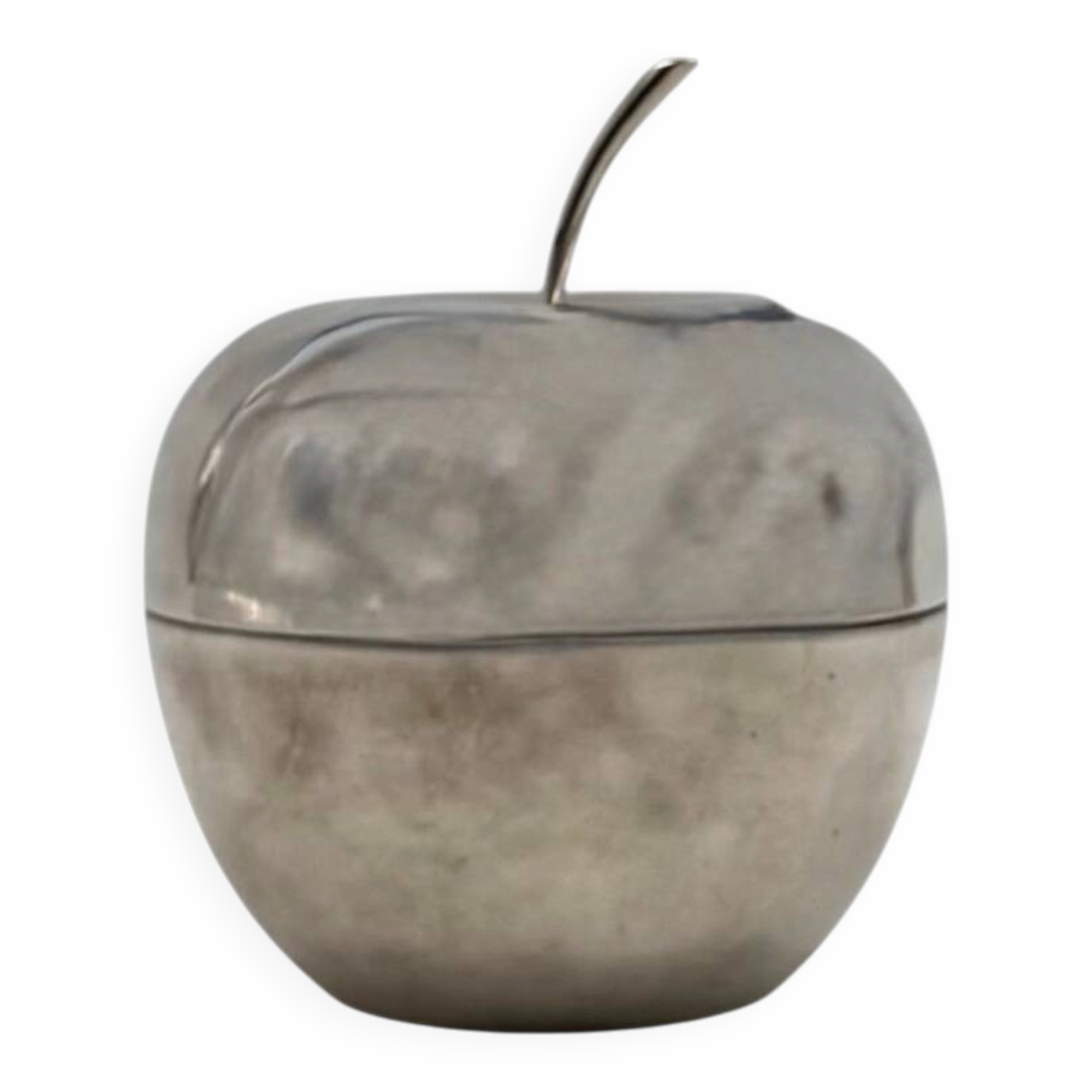 Modern silver-plated apple shaped decorative box, Christofle France 1970s